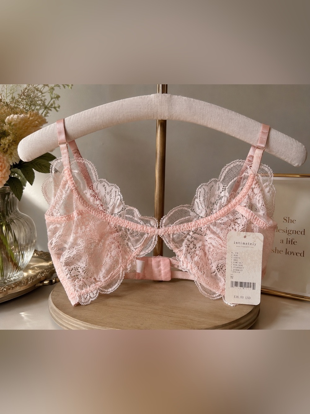 Intimately Free People Pink Lace Bralette Size M
